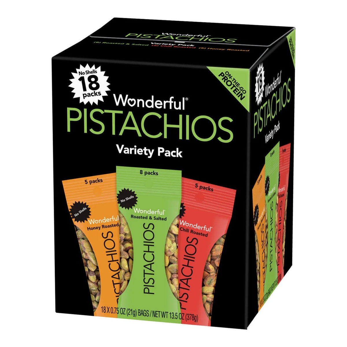 Wonderful Pistachios No Shells Variety Pack 18 counts